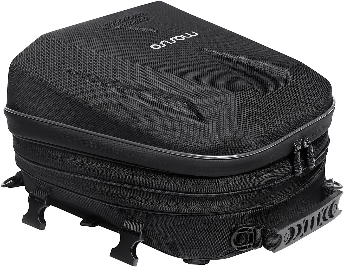 Black Motorcycle Tail Bag, Motorcycle Helmet Backpack Bag, Multi-Purpose Luggage for Riding