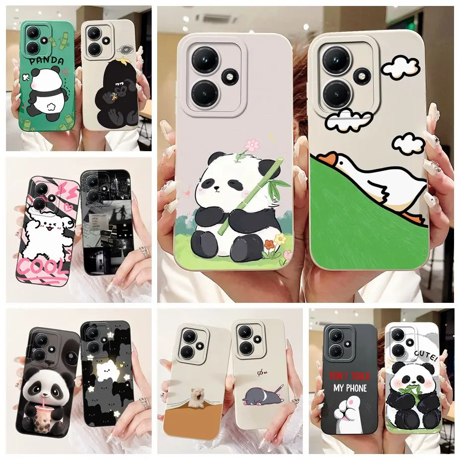 For Infinix Hot 30i Case X669 X669C Cute Panda Cartoon Cover Soft TPU Phone Case For Infinix Hot 30 Play NFC 30i Hot30 5G Fundas