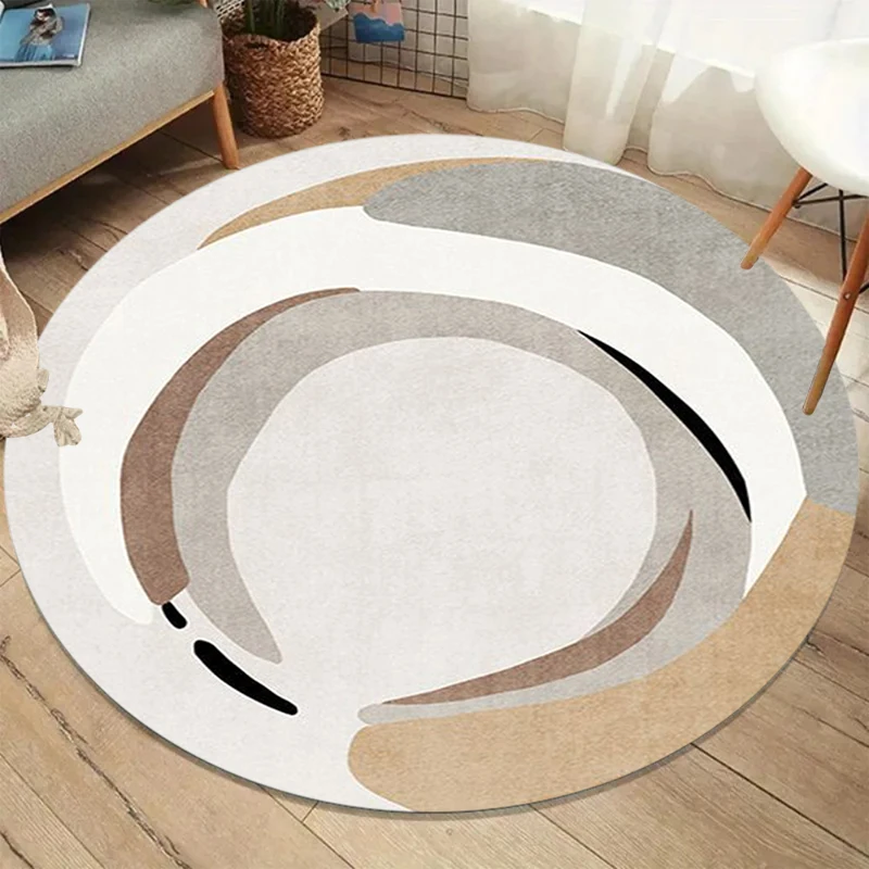 Geometric Triangle Round Carpet Abstract Mosaic Pattern Rug for Living Room Bedroom Soft Floor Mat Modern Home Decoration