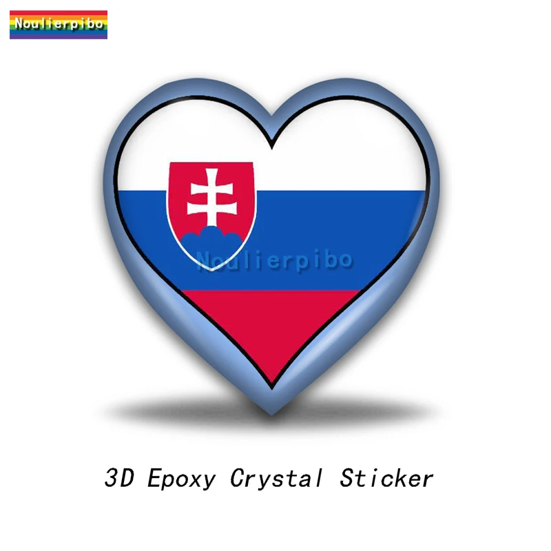 3D Epoxy Dome Car Sticker Slovakia Flag Map PVC Car Motorcycle Trolley Case Laptop Travel Case Vinyl Cell Phone Decal