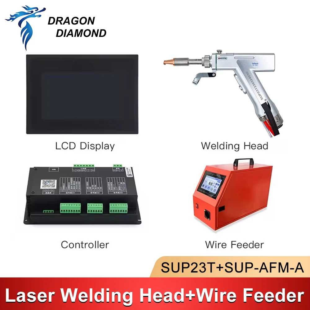 CQWY SUP23T Handheld Fiber Laser Welding Head with Laser Welding Controller, Wire Feeder, Fiber Laser Welding Kit
