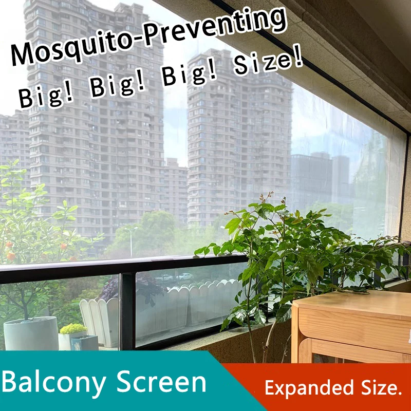 200cm x 800cm Balcony Enclosure! Large Self-Adhesive Hook & Loop Window Screen, Breathable & Protective, Keeps Bugs and Dust Out