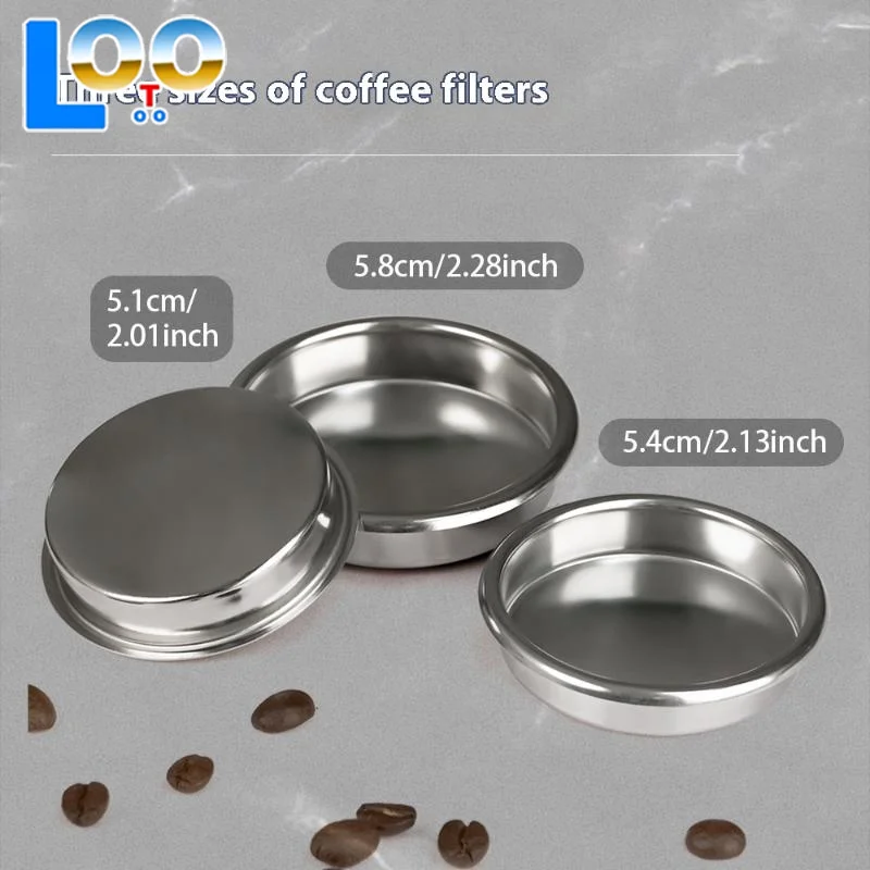 Coffee Blind Filter Bowl 51/54/58mm Stainless Steel Non Pressurized Filter Cup For Backwashing In Semi Automatic Coffee Machine