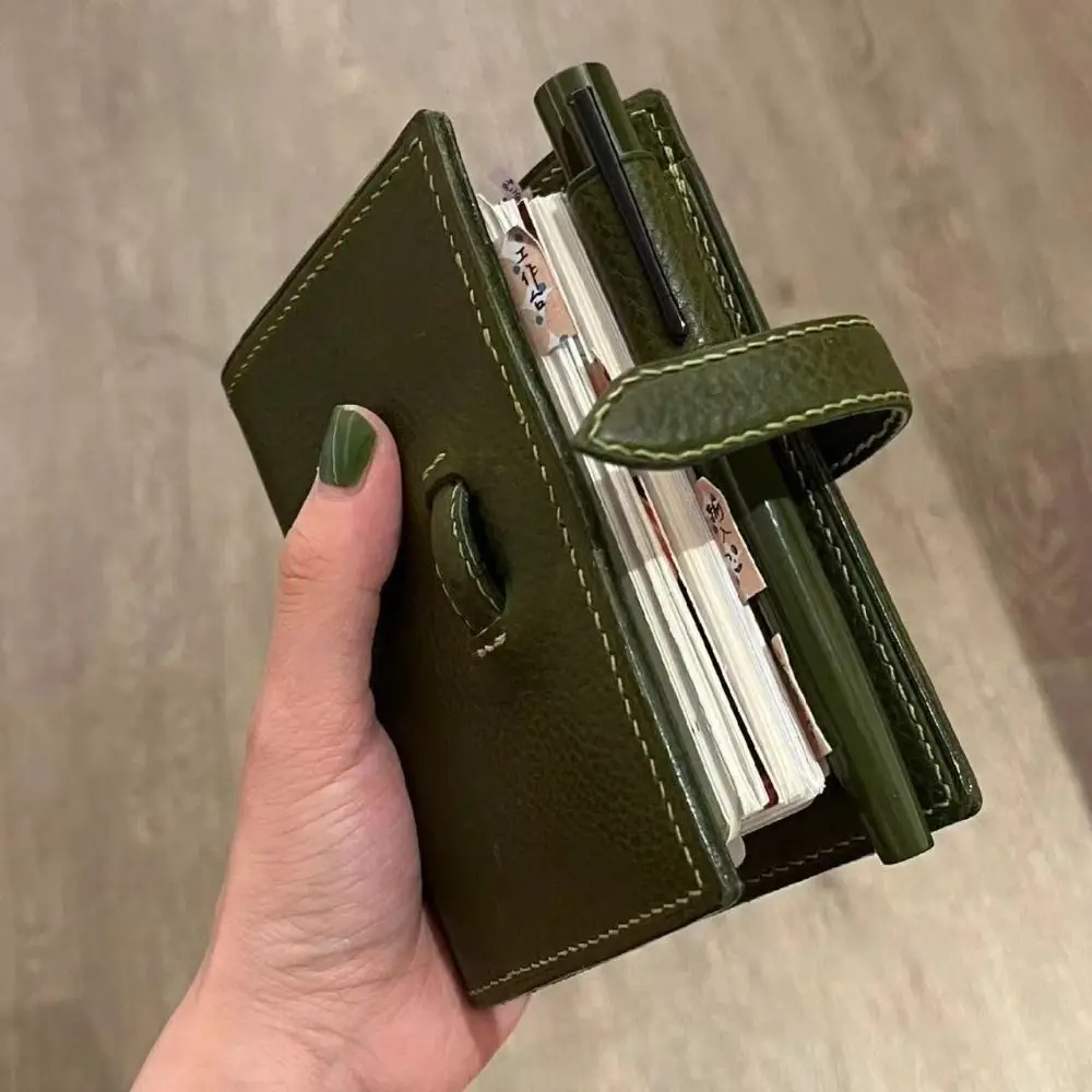 Neue M5 Notizbücher aus grünem Leder, tragbare Notizbücher mit leeren Seiten, verdickte Loseblatt-Notizbücher, niedliche Mini-Taschenbücher
