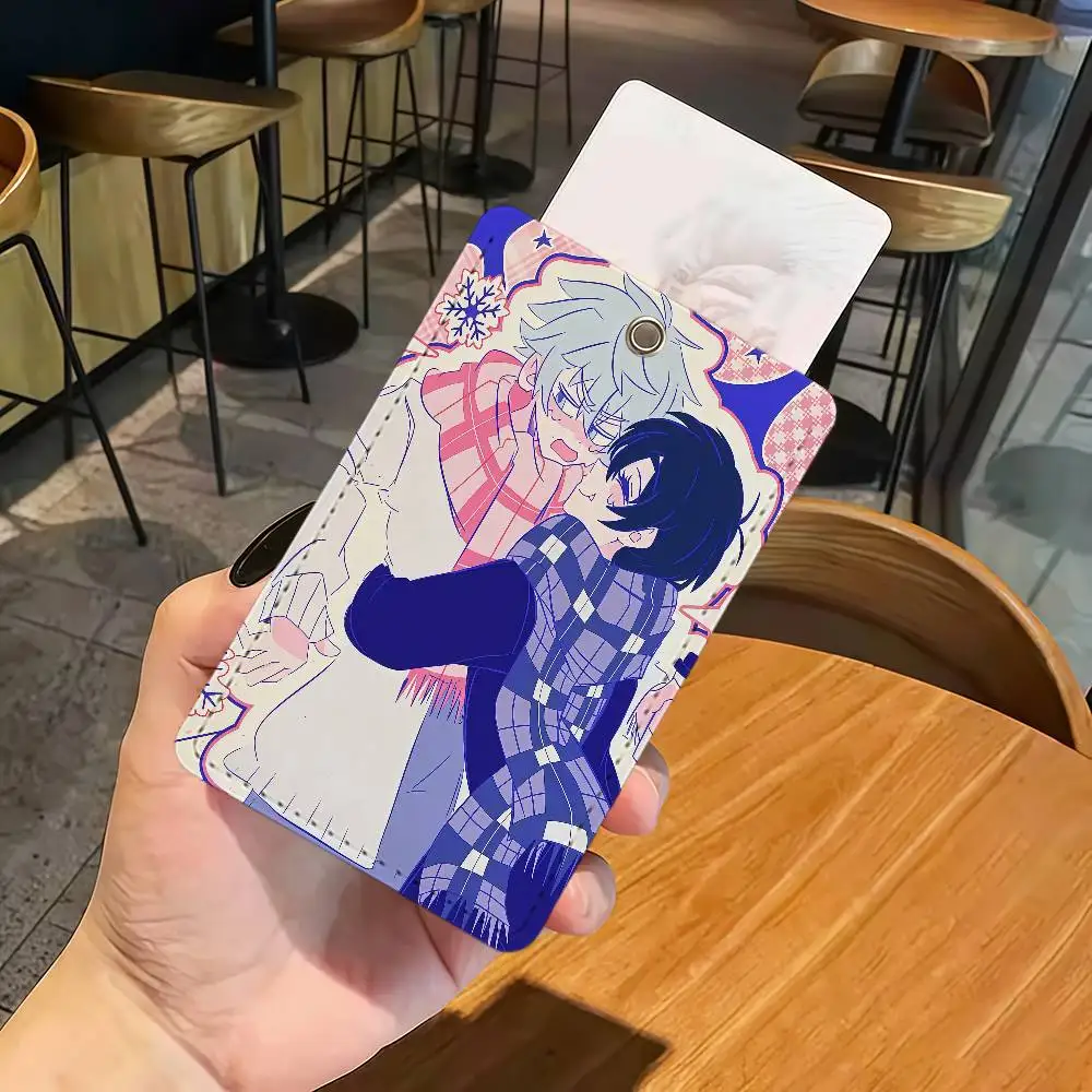 Band A-Alien Cartoon Stage l School rectangular keychain Bus house access card protective cover PU leather ID Best sellers