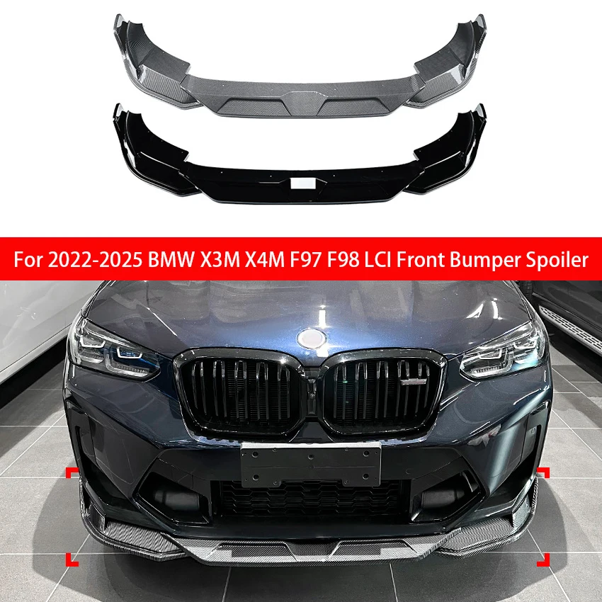 

For 2022 2023 2024 2025 BMW X3M X4M F97 F98 LCI Car Front Bumper Lip Spoiler Splitter Trim Accessories
