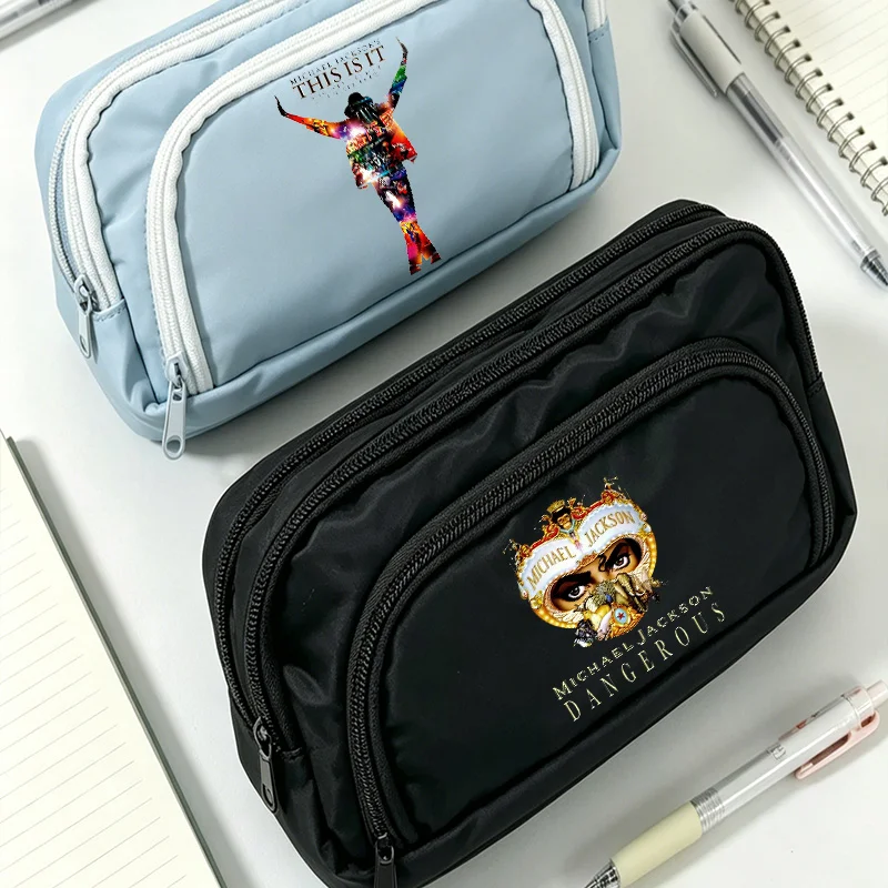

Michael Jackson Pencil Case Singer MJ Fashion Pen Box Pencil Bags Student Supplies Large Storage School Office Gift Pen Pouches