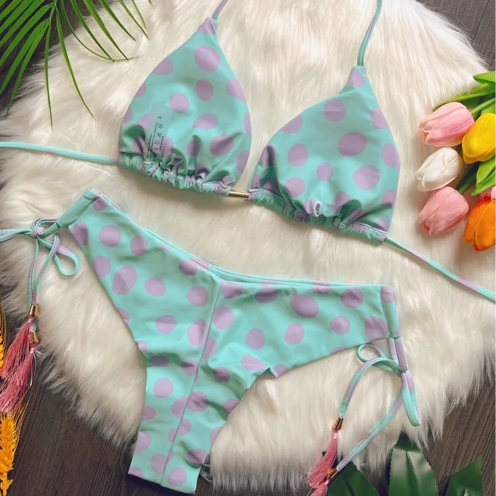 Sexy Printed Two Piece Bikini Set Women Triangle Swimsuit Beachwear Bathing Suit Summer Swimwear Bikini Set Women's Swimsuit Bea