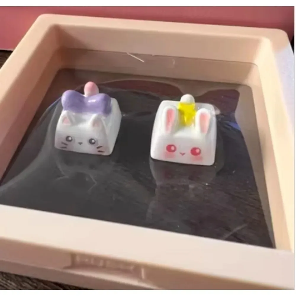 Individual Cute 3D Cat Key Cap Mechanical Keyboard Resin Transparent Stereoscopic Keycap Gift KeyCap