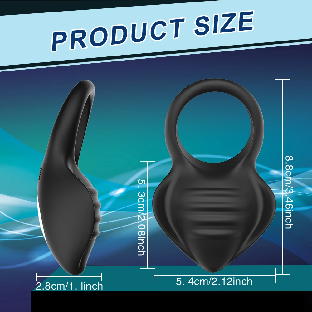 APP Control Vibrating Cock Ring Ejaculation Delay Penis Ring with Tongue Licking Clit Stimulator Adult Sex Toy for Couples view 4