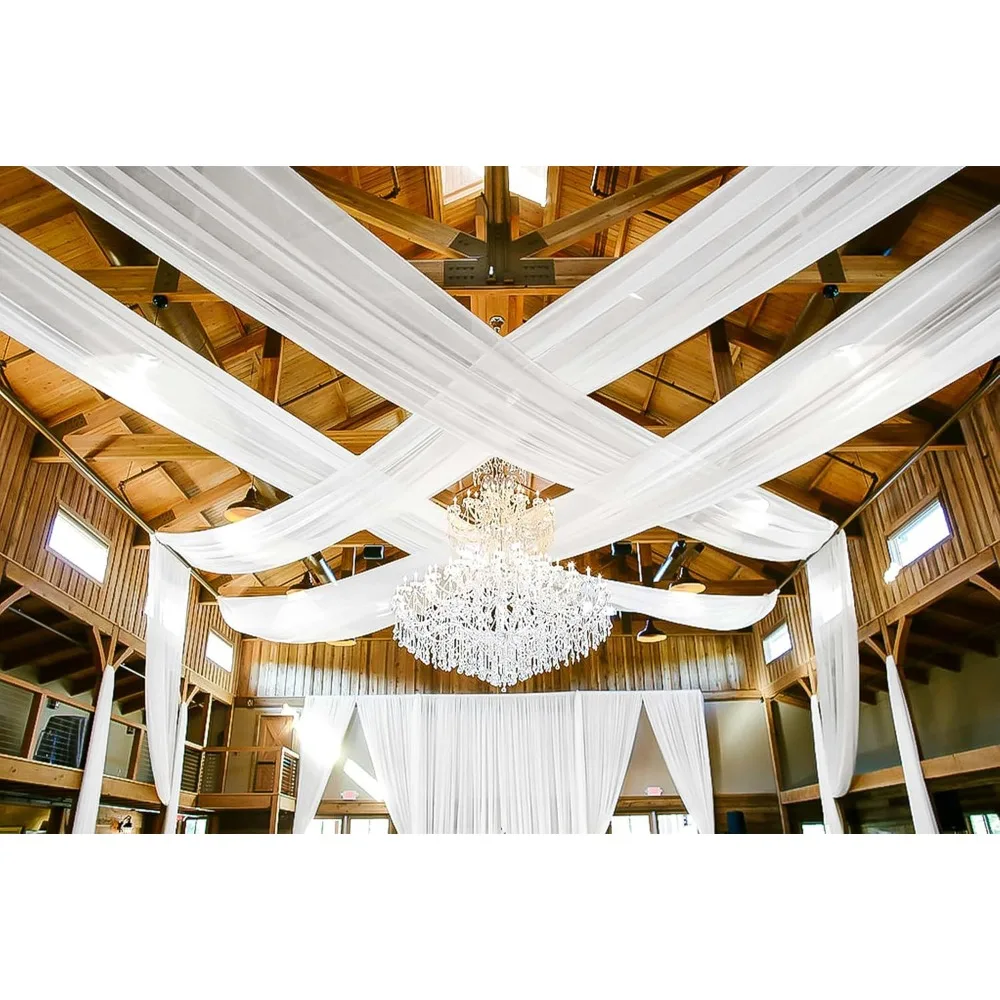 Panels White Ceiling Drapes for Wedding Ceiling Drapes Wedding Arch Draping Fabric Sheer Curtain Romantic Ceiling Event & Party