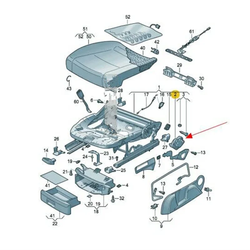 RWSYPL Driver Interior Seat Height Manually Adjuster For Golf Passat Touran Octavia 1K0881053A 1K0 881 053A 1K0 881 053 A