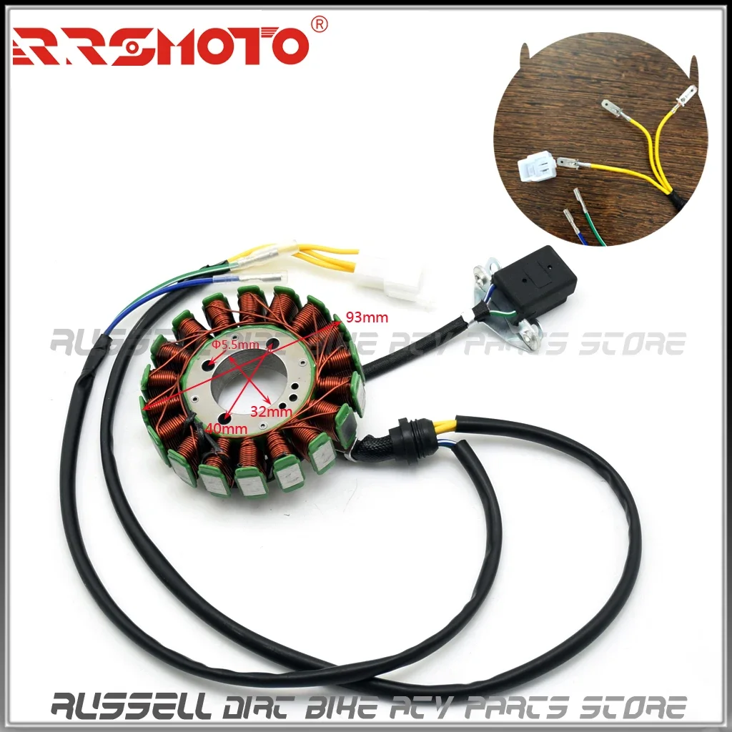 Motor 18 polos bobina estator Magneto 200W Lifan Zongshen CG250 motor 250cc 200CC ATV QUAD BUGGY Dirt Pit Bike motocicleta Go kart