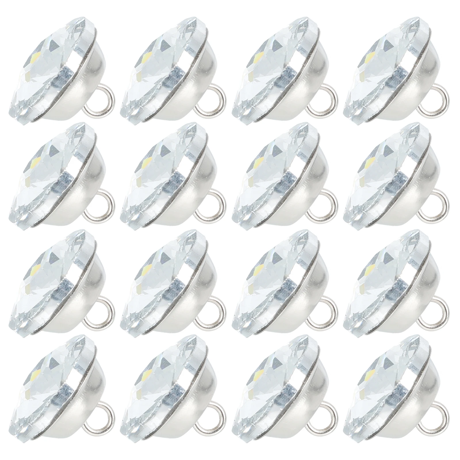 

30pcs Crystal Upholstery Buttons Silver Decoration for DIY Craft Bed Headboard Metal Rhinestone Glass Furniture