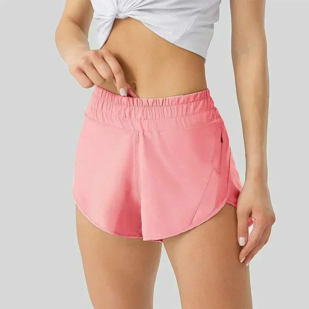 Lemon Brighter Color Women Yoga Sports Shorts With Liner 3