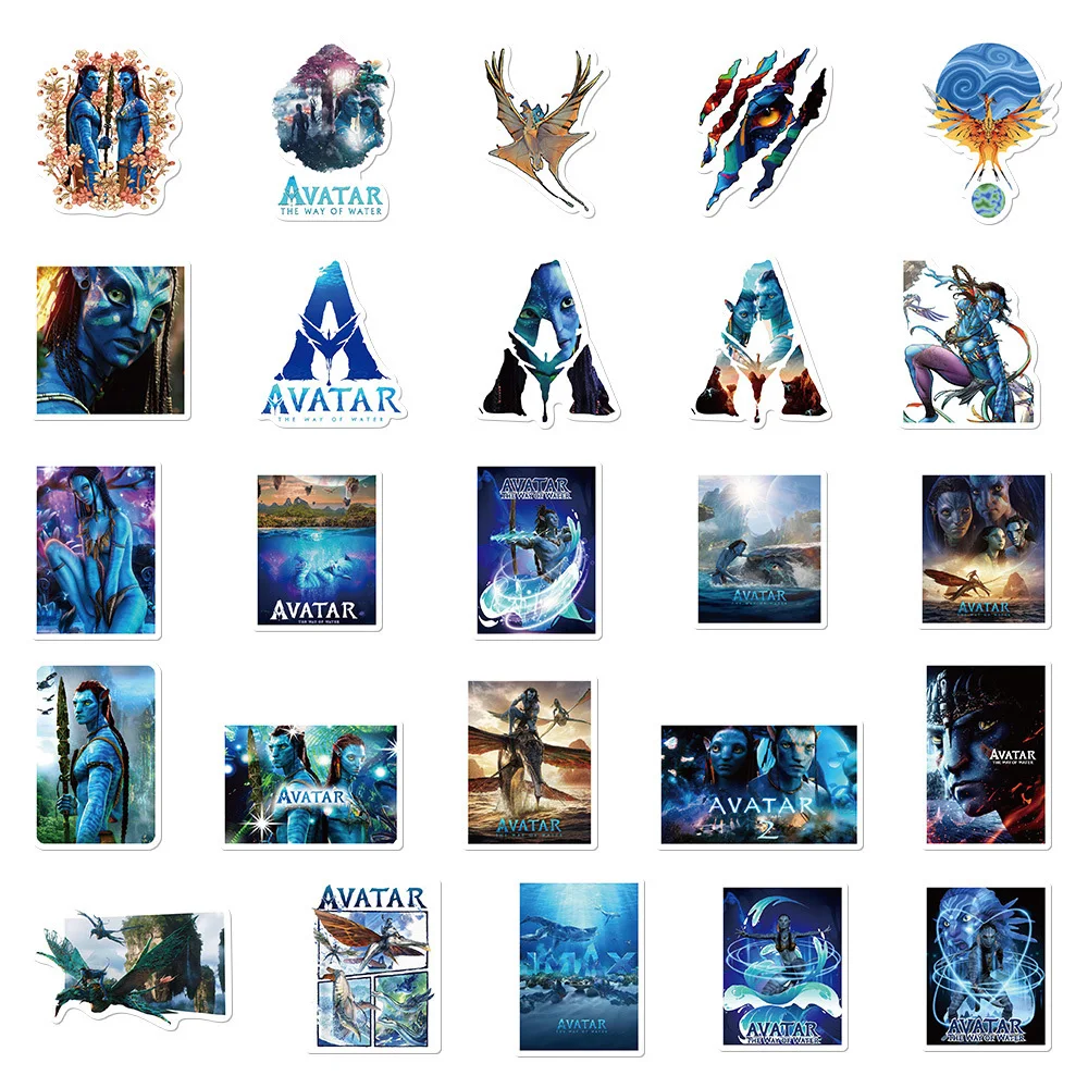 10/30/50PCS Disney Movie Avatar Stickers The Way of Water Decals DIY Skateboard Phone Car Vinyl Cool Cartoon Sticker for Kids