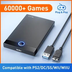 Super consola de juegos 500G, HDD 60000, 60 emuladores compatibles con PS2/DC/SS/MAME/Arcade, Plug and Play