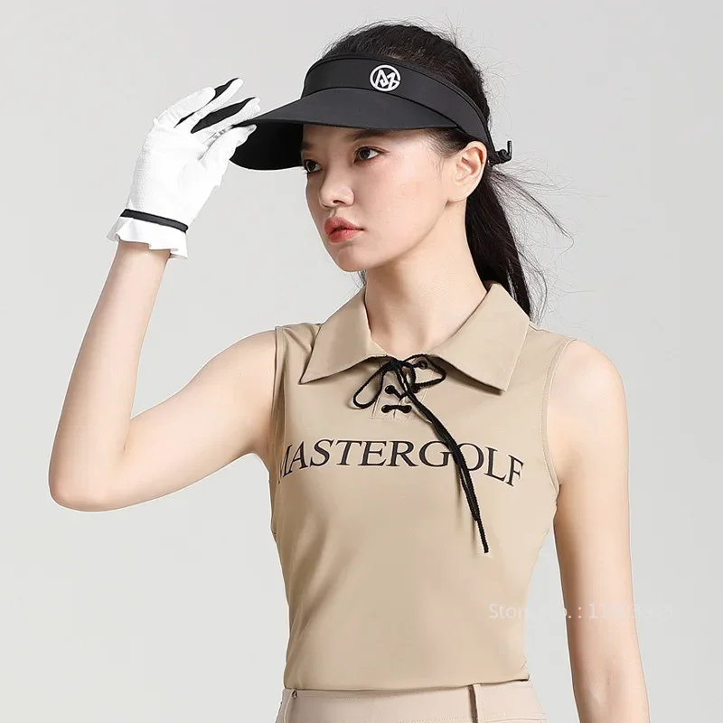 MG Golf Clothing Women Sleeveless Lace Up Neck Shirt Quick Dry Slim Tank Top Short Pencil Skirt Fashion Ladies A-line Golf Skort