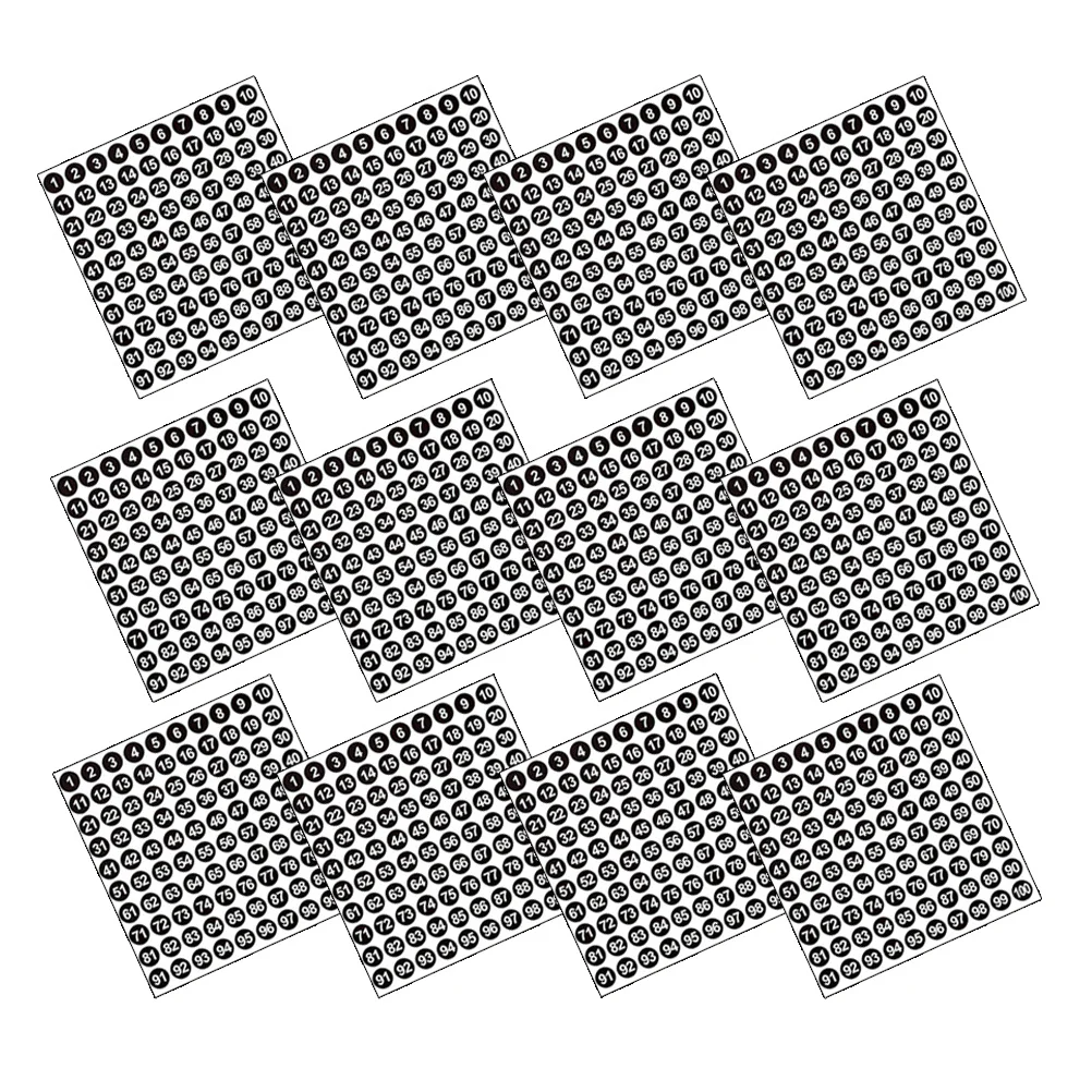 2500Pcs Number Stickers 1-100 Round Consecutive Self-Adhesive Labels for Organizing Classroom Office Storage Mini Labels