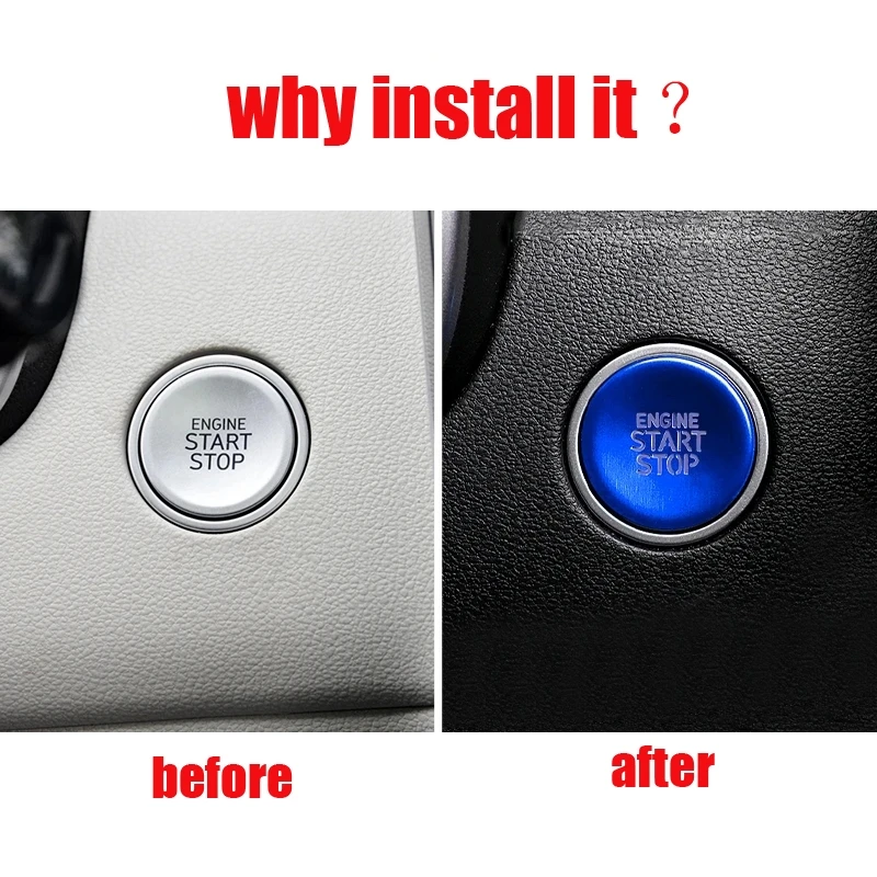 For Hyundai Elantra CN7 2021 2022 Car Start Stop Engine Push Button Cover Ring Cover Sticker Interior Aluminum Alloy Decoration