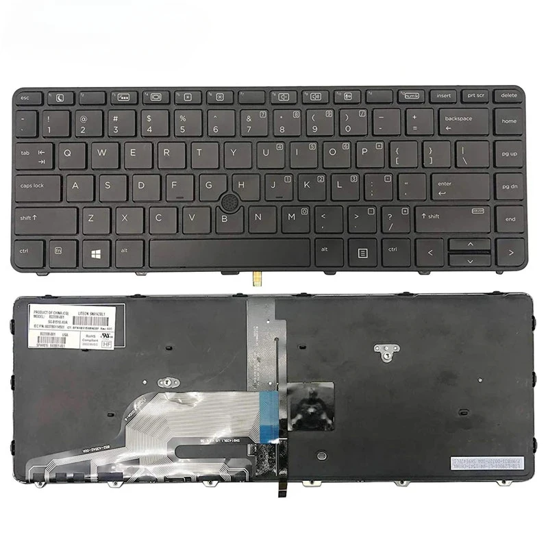 D+Replacement US Keyboard for HP Probook 640 G2 640 G3 645 G2 645 G3 430 G4 440 G4 Laptop Backlight with Pointer
