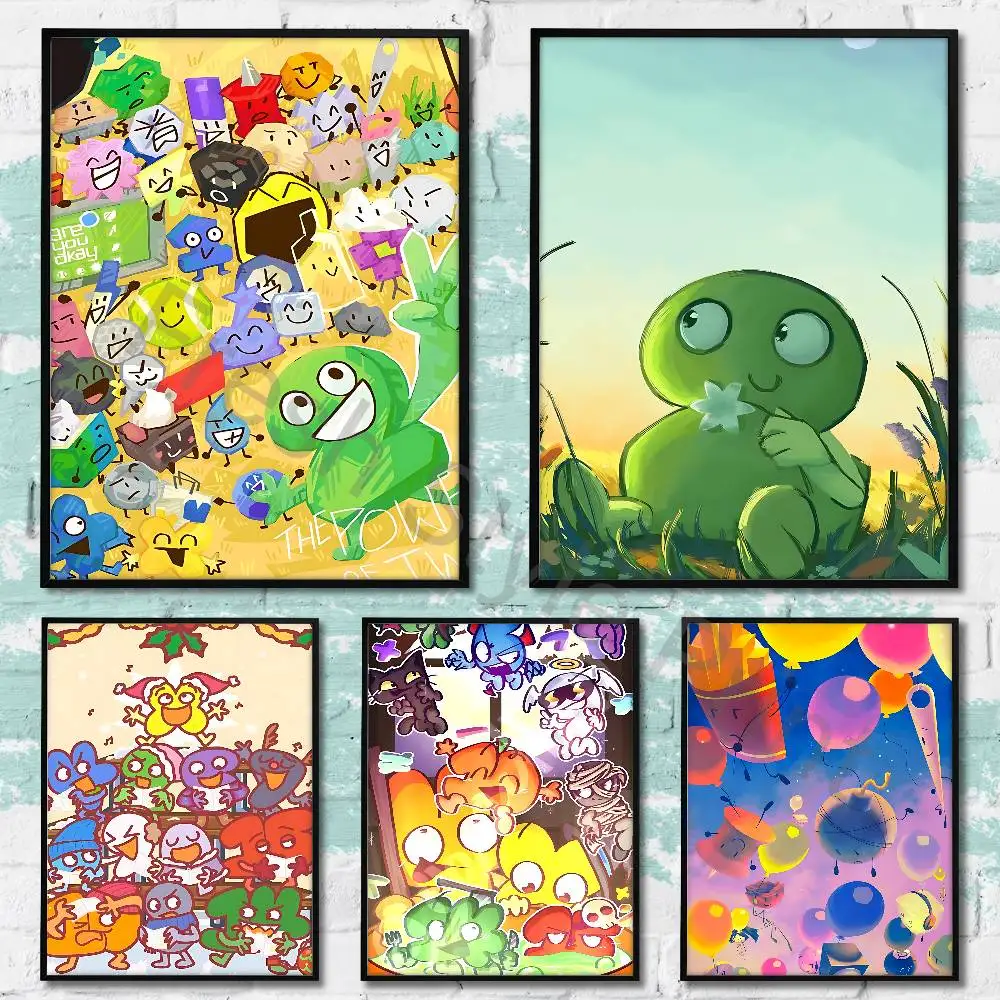 

BFDI B-Battle for Dream Island Poster HD Art Sticky Wall Waterproof Home Living Room Bedroom Bar Aesthetic Decoration