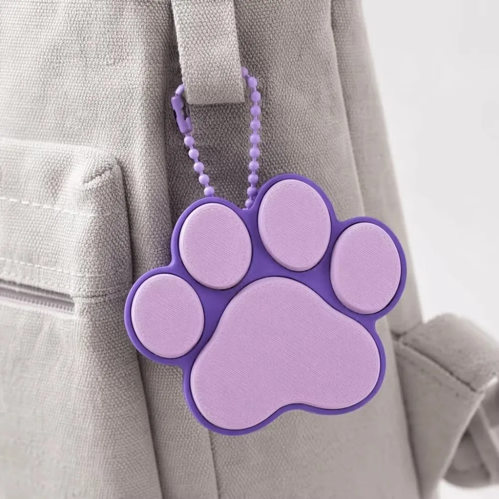 Creative Decorative Dog Cat Paw Clicker Keychain Keyboard-style 3D Printed Paw Shape Keycap Bag Pendant Clicker Keychain Bag