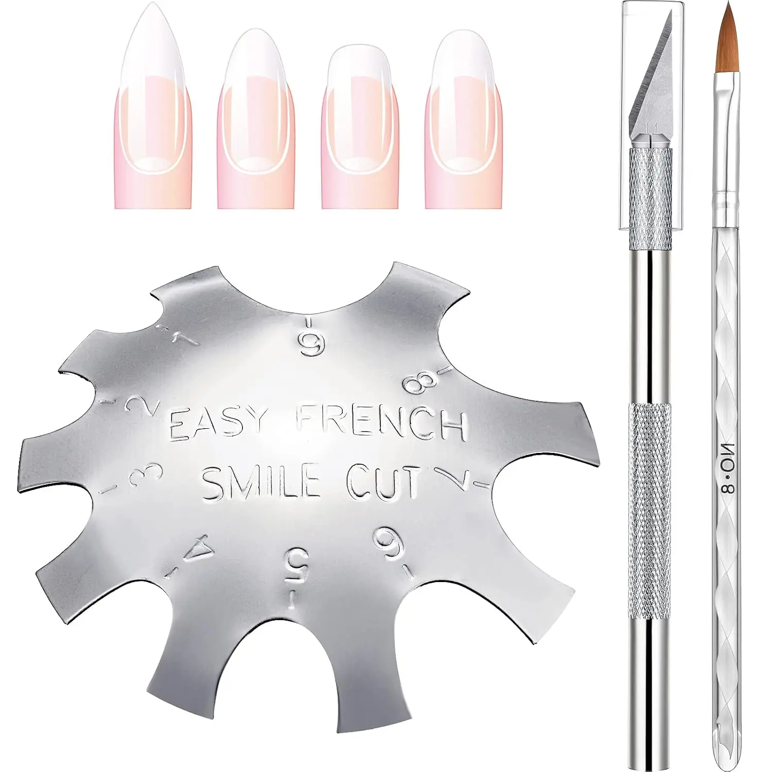 

3-Piece Acrylic Nail Tool Kit with French Tip Cutter, Edge Trimmer, and Art Brush