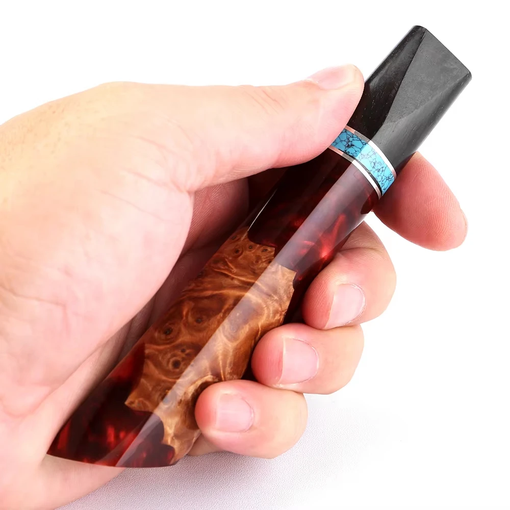 Japanese Exquisite Stabilized Wood Resin Handle Heart-shaped Knife Handle DIY Chef Kitchen Knife Factory Customized Knife Handle view 6