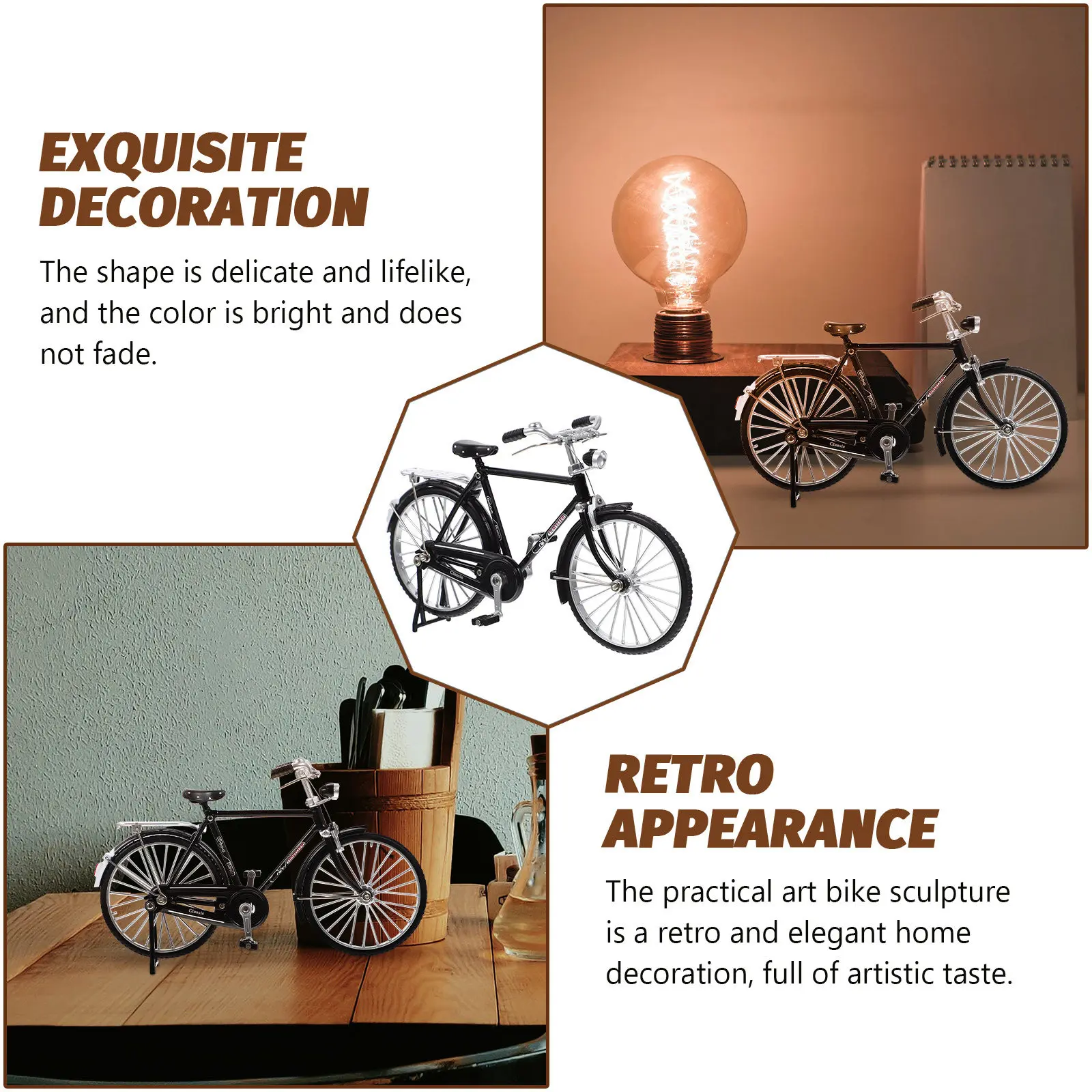

Alloy Mini Bike Sculpture Exquisite Craftsmanship Lifelike Shape Desk Living Room Tabletop Shelf Decor Kids Bedroom Artistic