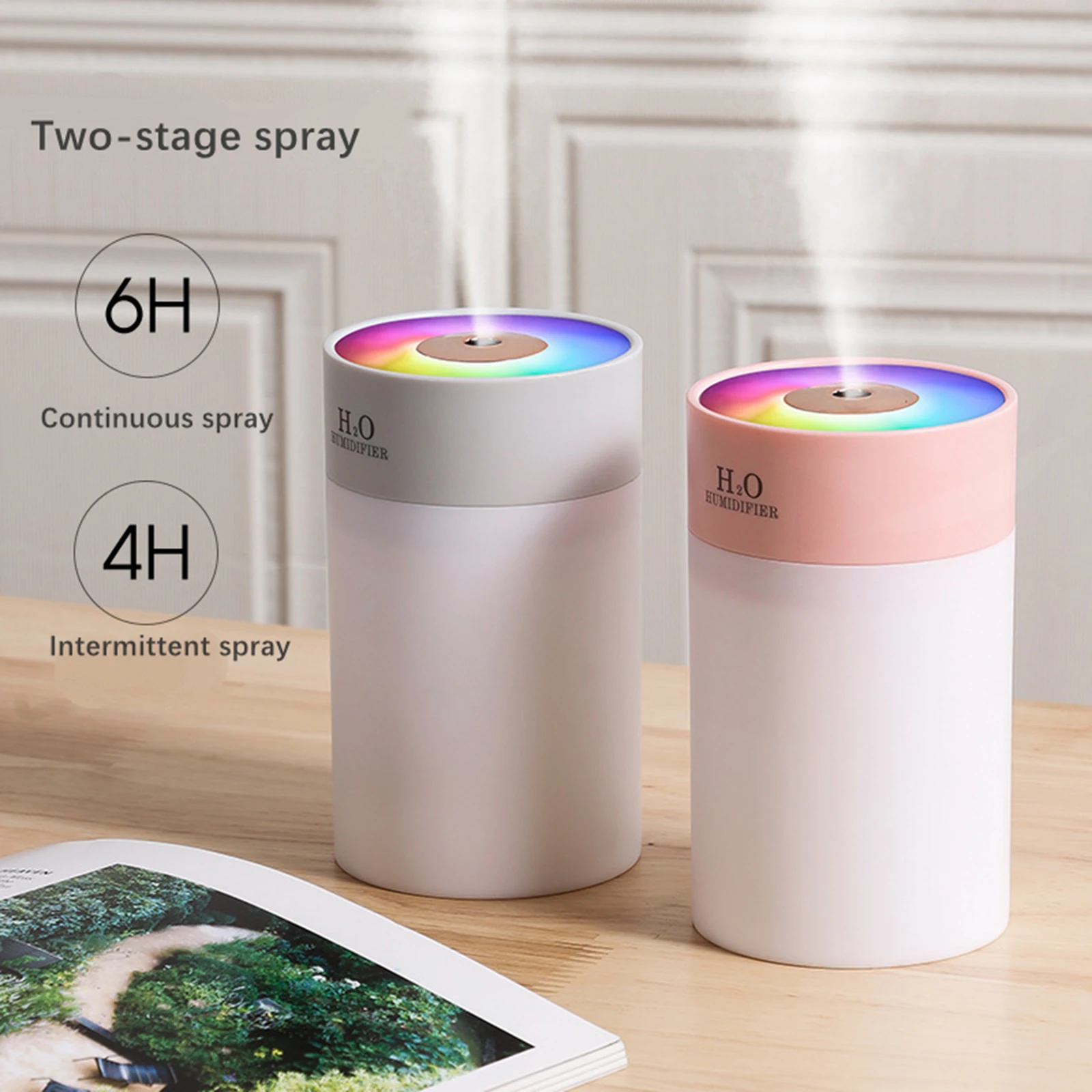 Portable Mini Humidifier Essential Oil Diffuser USB Small Mute Mist Humidifier for Bedroom Office Baby Room Yoga Decoration