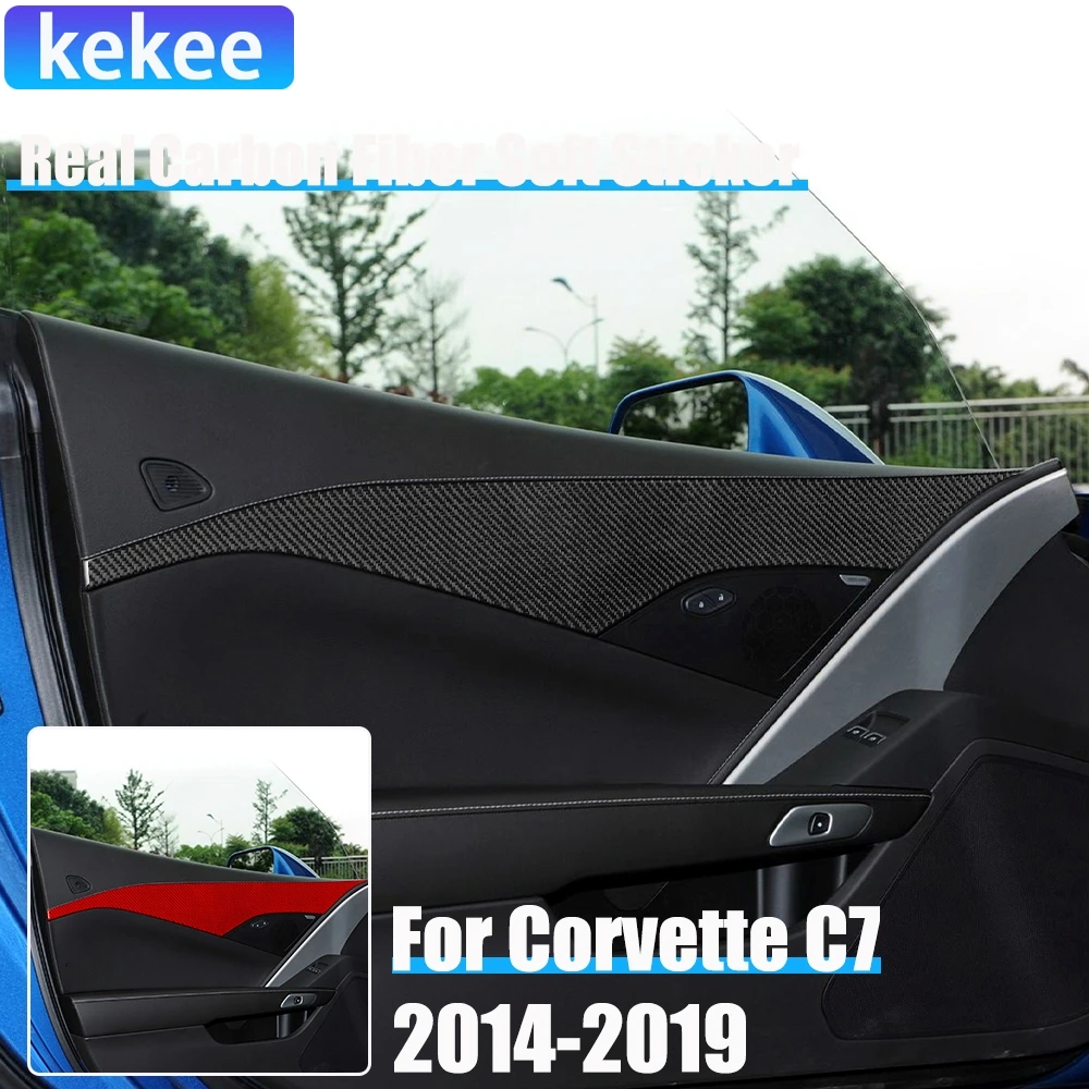

Real Carbon Fiber Car Accessories Door Panel Decorative Trim Cover Soft Sticker For Corvette C7 LT1 Z06 ZR1 LT5 2014-2019