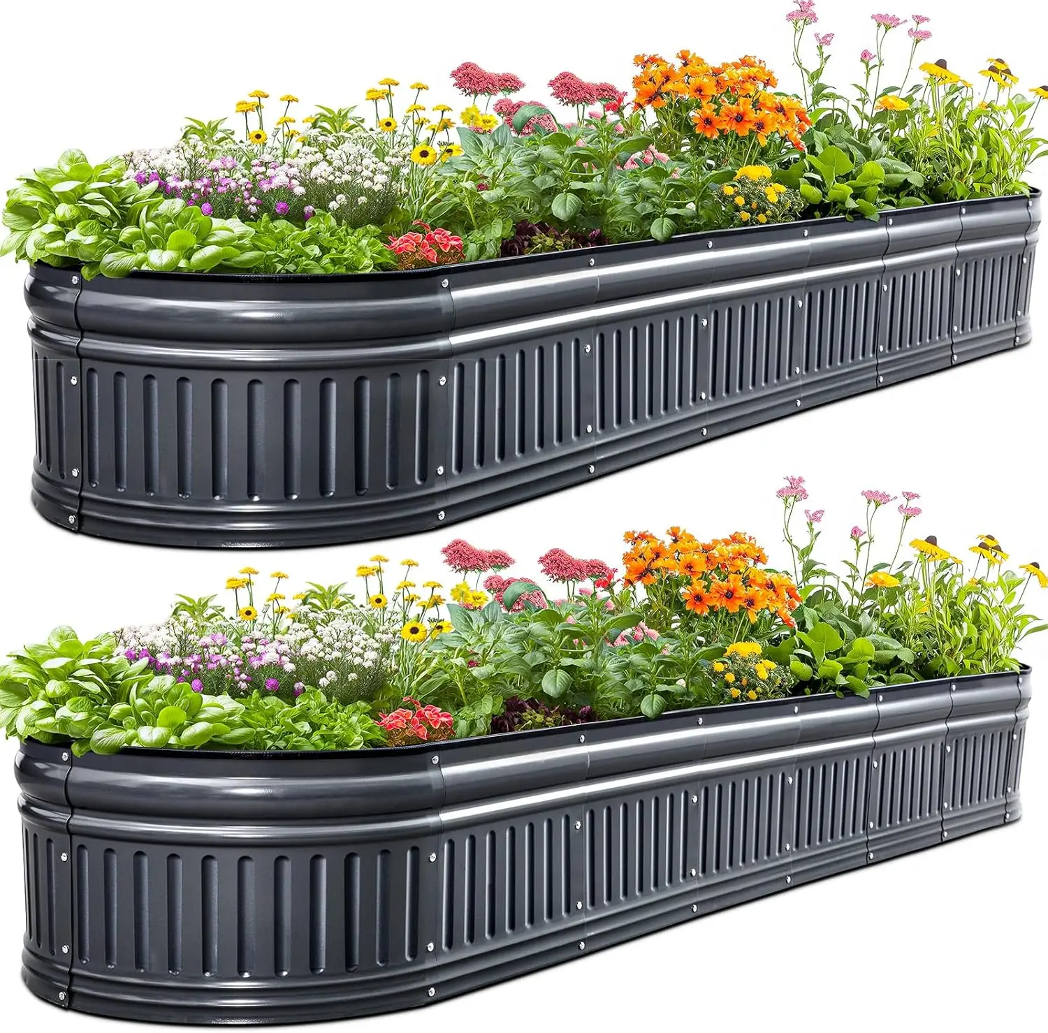 

Raised Garden Bed Kit 2025 Upgraded Modular DIY Galvanized Planter Garden Box Outdoor for Gardening, Vegetables, Flowers