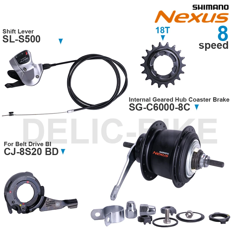 SHIMANO NEXUS C6000 Internal Geared Hub SG-C6000-8C SG-C6001-8D SG