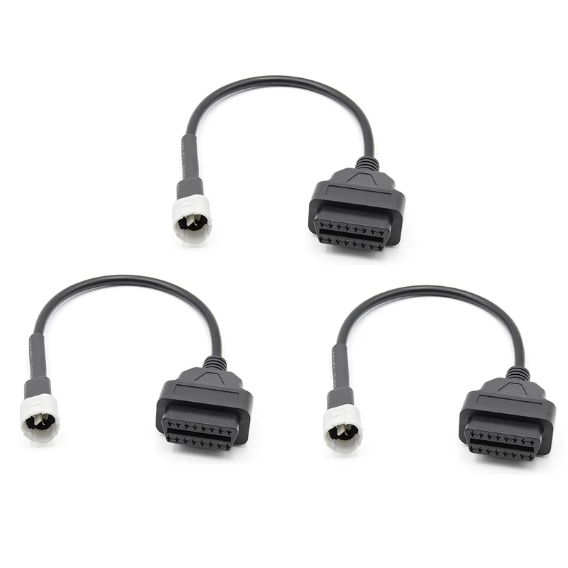 

3X OBD Motorcycle Cable For Yamaha 3 Pin Plug Cable Diagnostic Cable 3Pin To OBD2 16 Pin Adapter