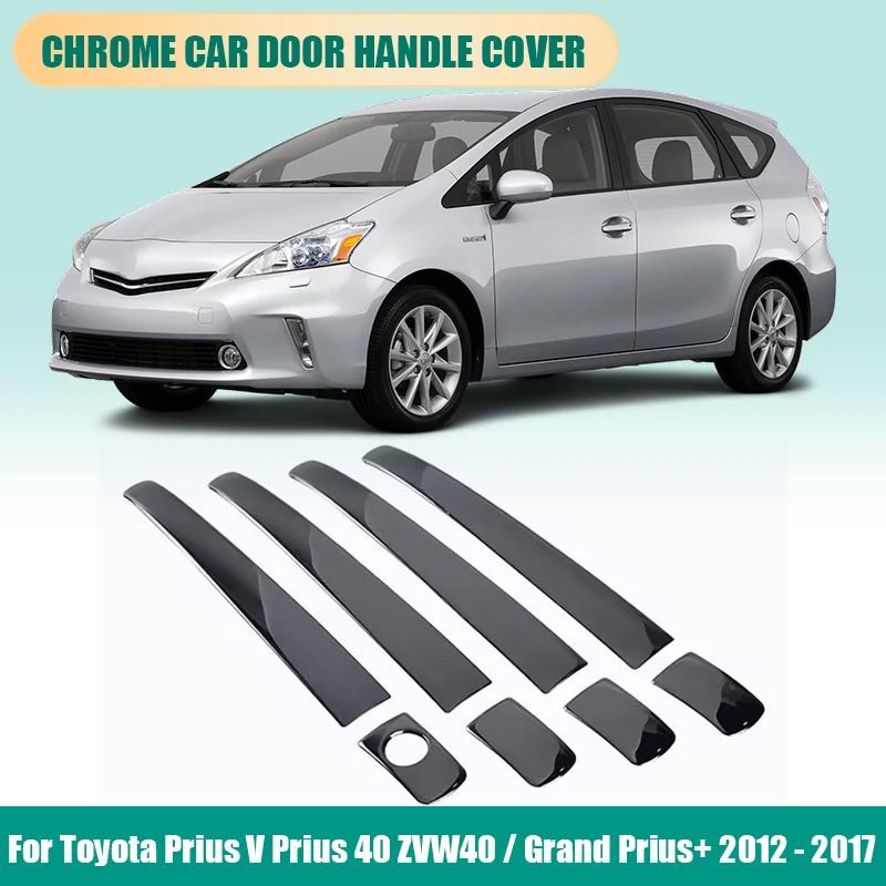 

Для Toyota Prius V Prius 40 ZVW40/Grand Prius+ 2012-2017 Новая накладка на дверную ручку из нержавеющей стали, наклейка, автомобильные аксессуары