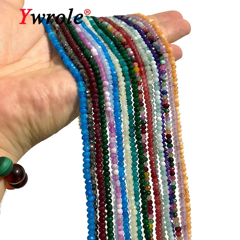 3x4MM Faceted Abacus Stone Beads Natural Chalcedony Loose Spacer Beads for Jewelry Making Diy Bracelet Earrings 15''