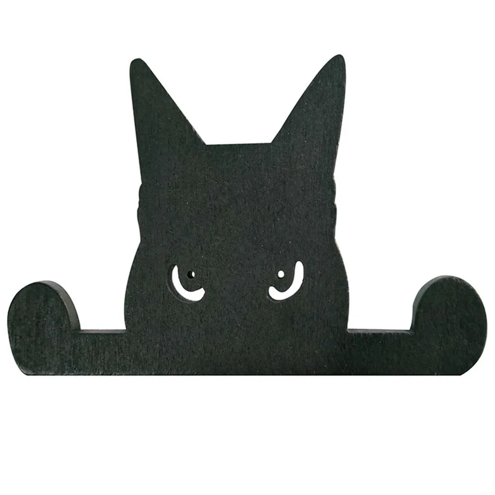 Decoration Piles Ornaments Weather-resistant Wooden Black Cat Garden Decoration Perfect Outdoor Silhouette New