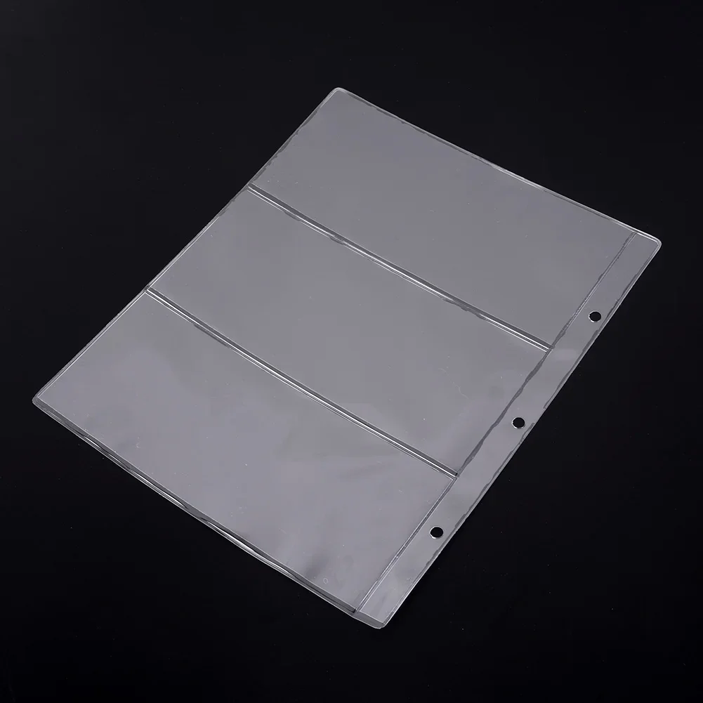 10*Paper Money Album Page Paper Money Album Page Collecting Holder Sleeves 3-slot Loose Leaf Sheet Album Protection New Arrive