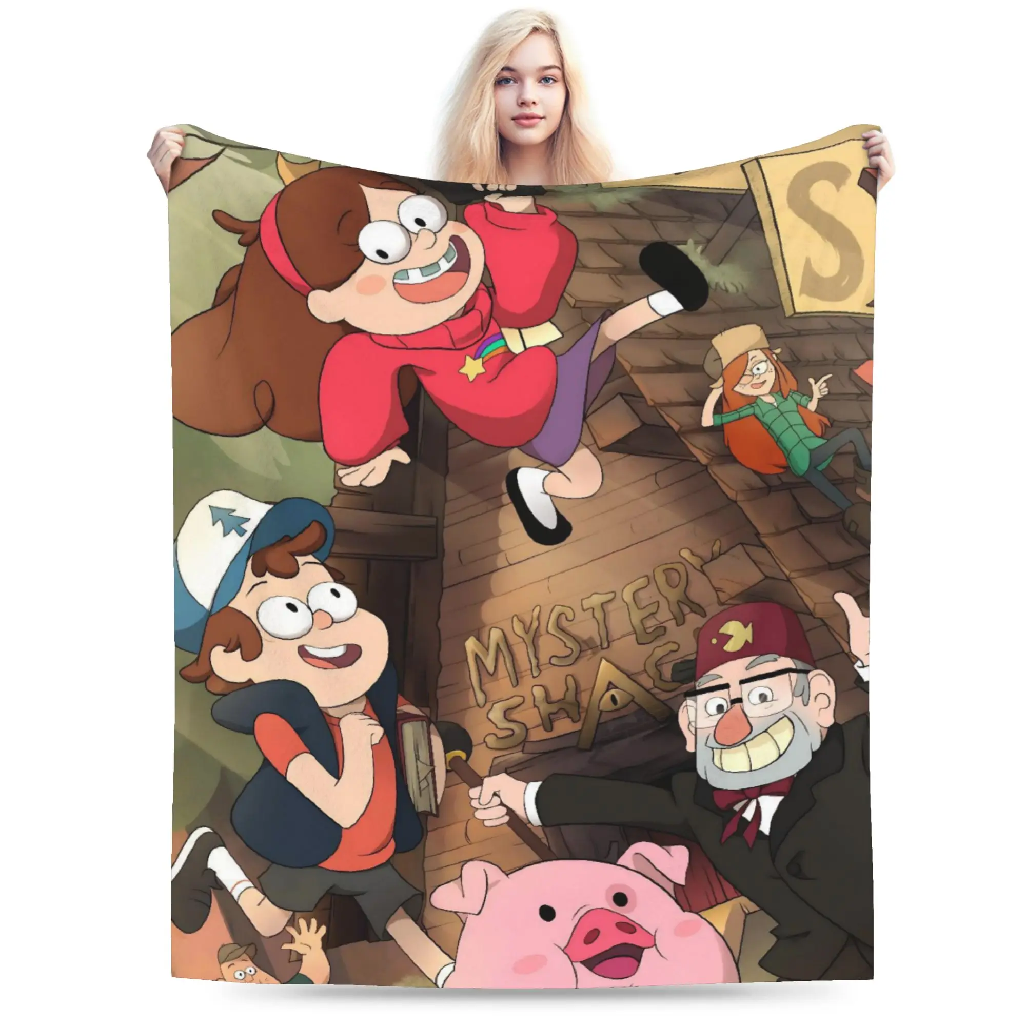 G-Gravity Falls Blanket Multi-size Soft Fuzzy Plush  Throw Blankets for Sofa Couch and Bed