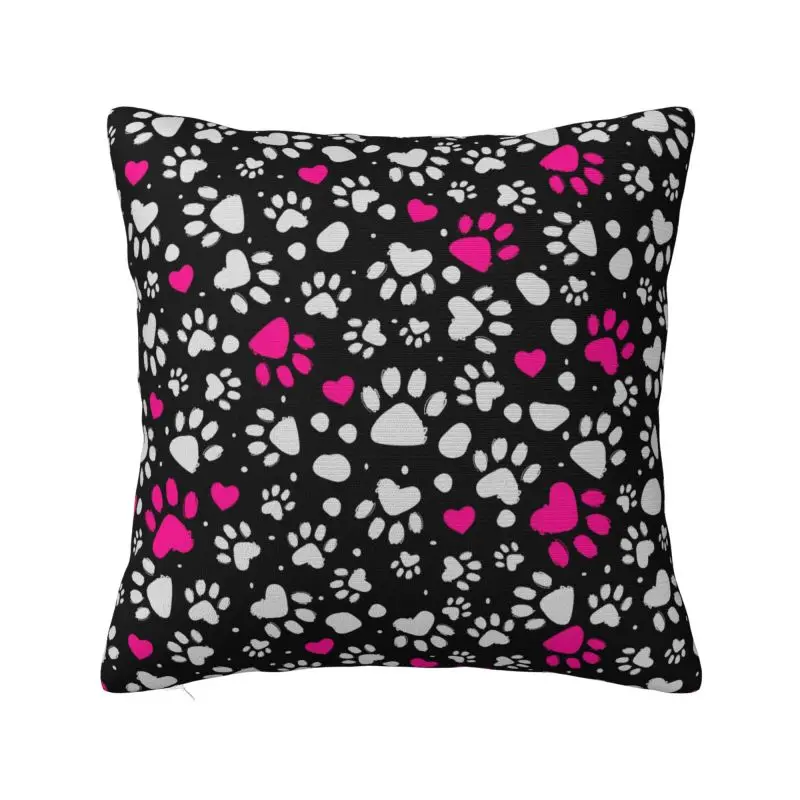 Animal Footprint Dog Paw Prints Cushion Cover 60x60 cm Polyester Throw Pillow Case For Sofa Chair Decoration Bedding Pillowslip