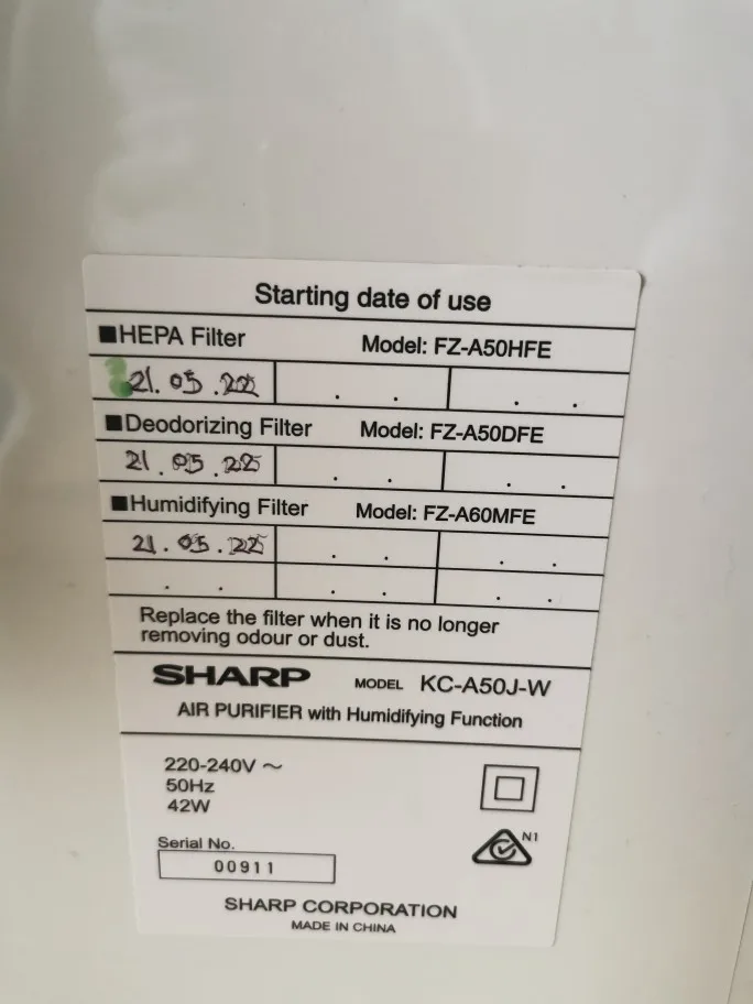 3 قطعة فلتر الكربون المنشط Hepa KC-A50J-W حاد