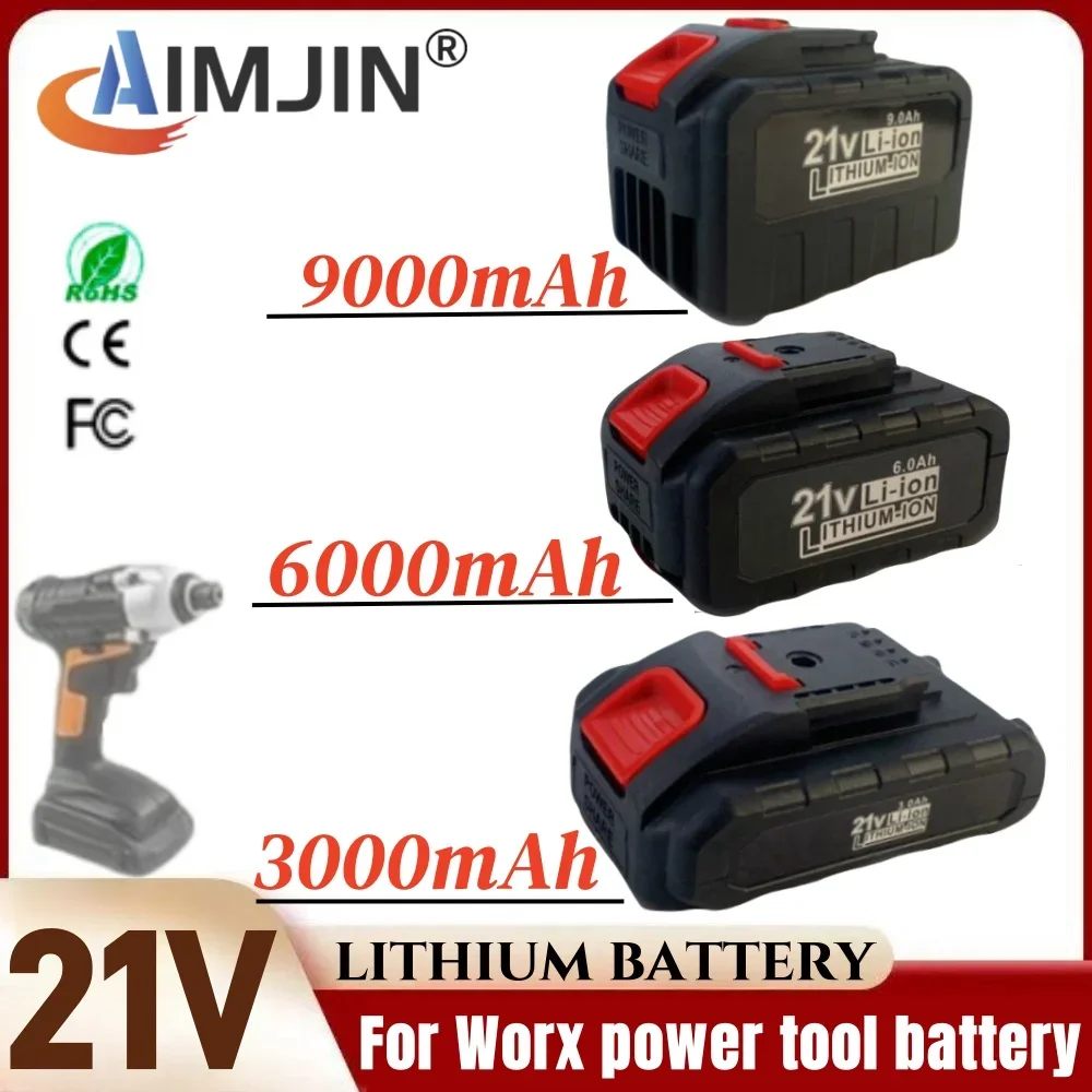 

21V 3000/6000/9000mAh Rechargeable Lithium Ion Battery, for Worx Electric Power Tool Pruning Saw Drill Percussion WA3551 WA3553