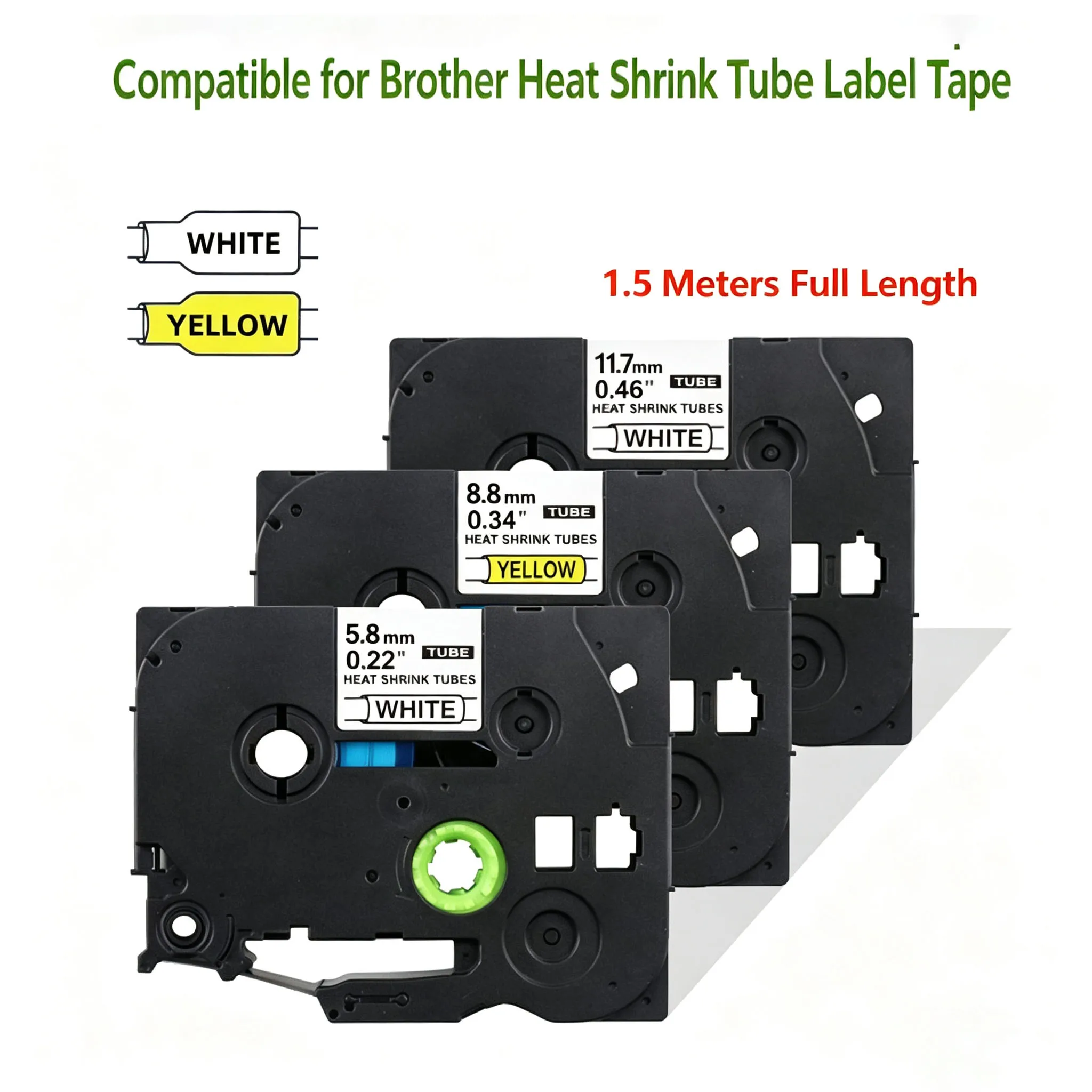 Compatible For Brother Heat Shrink Tube Tape HSe-231 HSe-211 HSe-221 HSe-631 for P-touch PT-E550W E300 E500 P750WVP P900 P950W