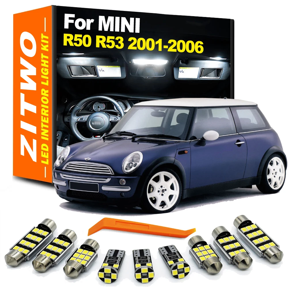 ZITWO 13Pcs Car Interior LED Bulb For Mini R50 R53 Copper 2001 2002 2003 2004 2005 2006 Dome Map Sunvisor Foot Trunk Light Kit