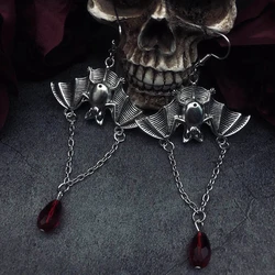 Gothic Red Vampire Bat Earrings Women's Girls Punk Pendant Earrings Bat Drop Earrings Aesthetic Fairy Grunge Alt Accessories