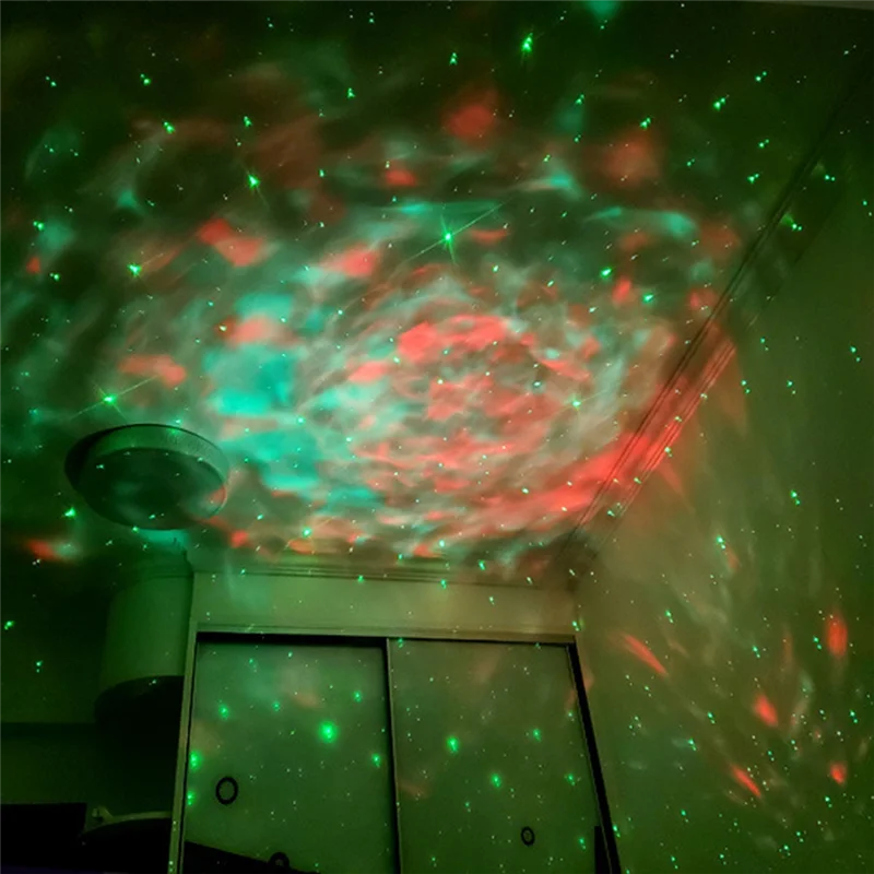 ABFN-LED Party Light Starry Ocean-Wave Projector Night Light Sound Control Atmosphere Colorful Light Full Of Star Night Light