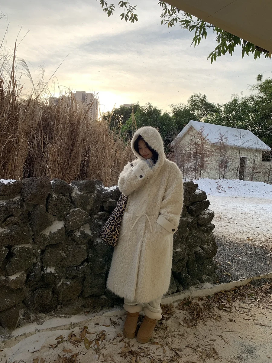 

Зимнее длинное хлопковое длинное женское пальто Sli Commute Straight Tube с капюшоном k Blue And Khaki G Sle 2025 New ...