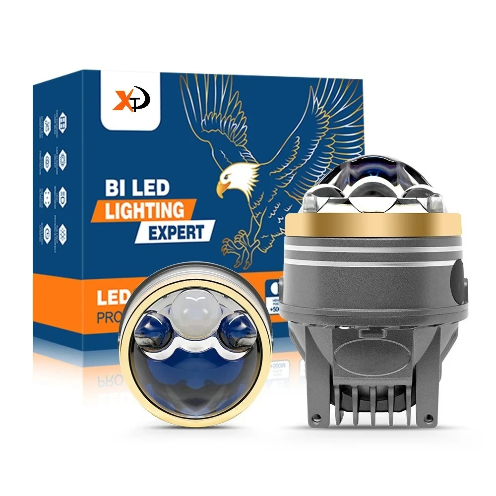 

3 Inch Bi LED Projector Fog Light with Halo 180W Triple Color Dual Beam Laser Lens High Low Car LED Fog Lamp Waterproof Upgrade
