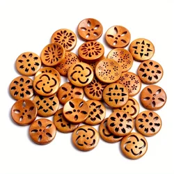 20pcs Hollow Wooden Button , Decorative Buttons For Sewing Clothing, DIY Crafting Projects Decorations, Sewing Supplies